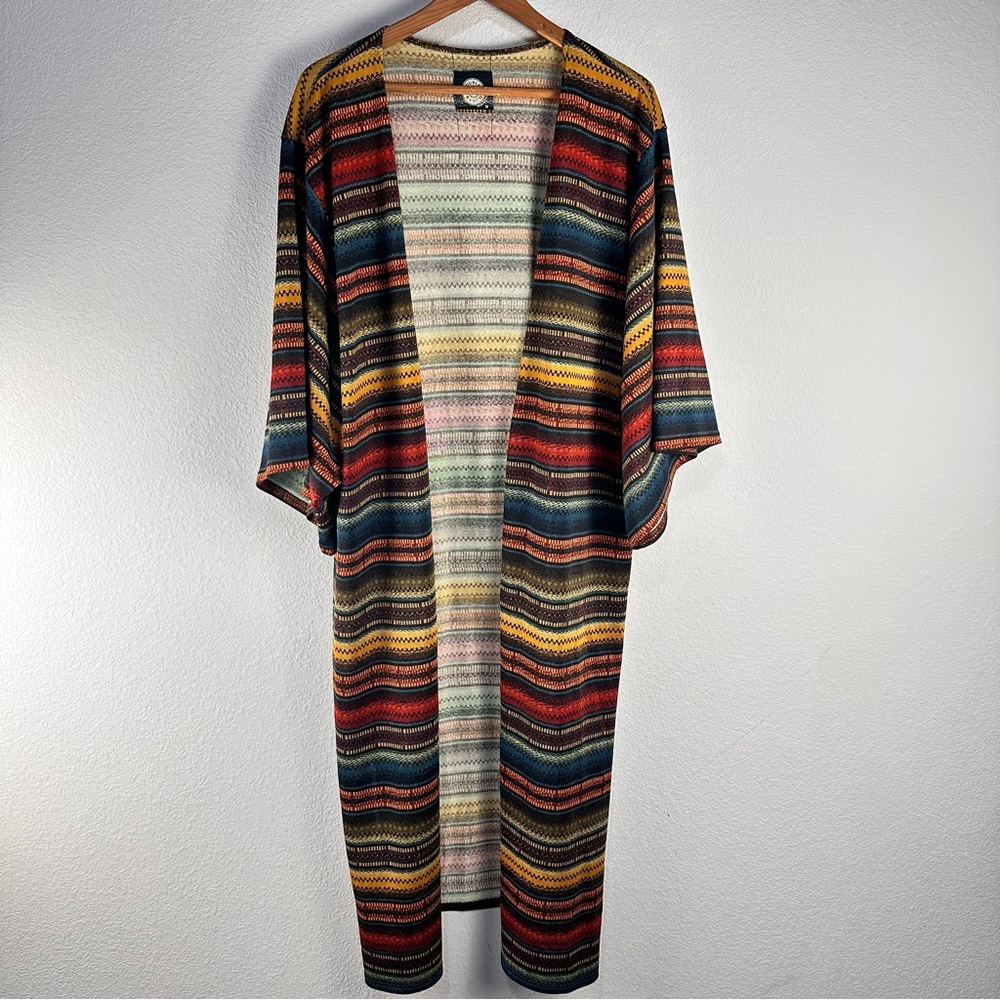 Double D Ranch Striped Duster Sz M
